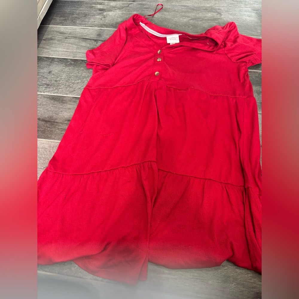 Vibrant Red Button-Up Dress Size XL worn once